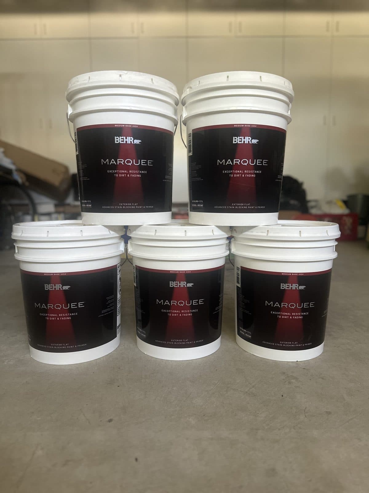 (NEW/SEALED) 5-Gallon Behr Marquee Exterior Flat Paint Medium Base 4454