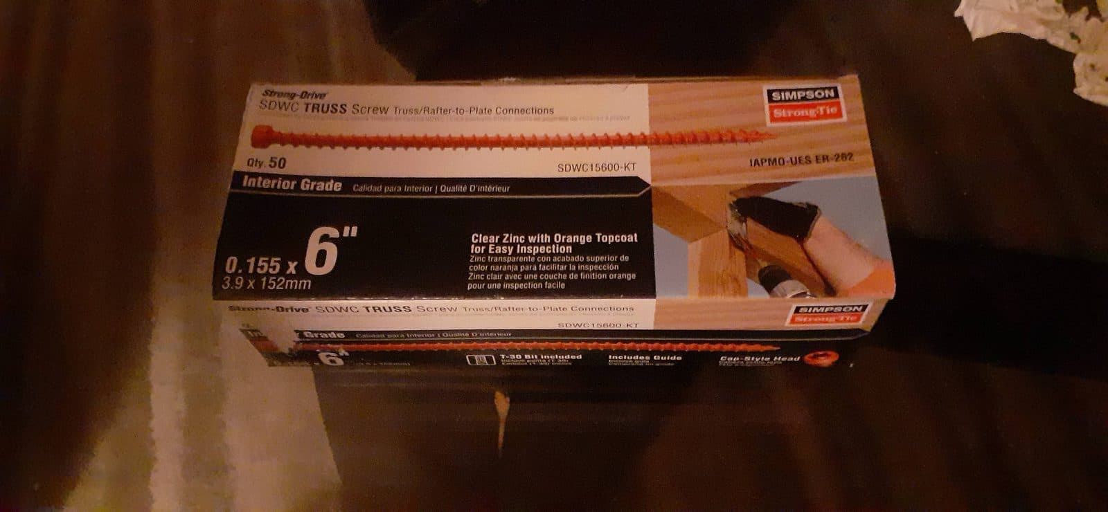 Boxs of Simpson Strong-Tie SDWGC Truss Screws
