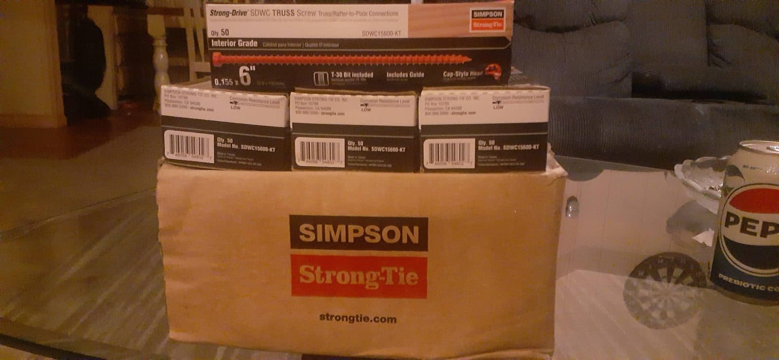 Boxs of Simpson Strong-Tie SDWGC Truss Screws 3