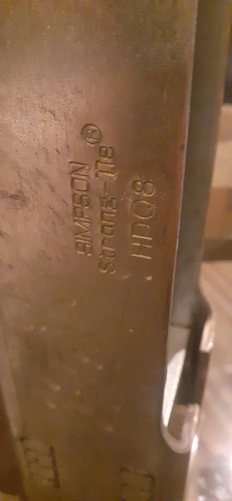 Hold down w/ strong drive system screws 4