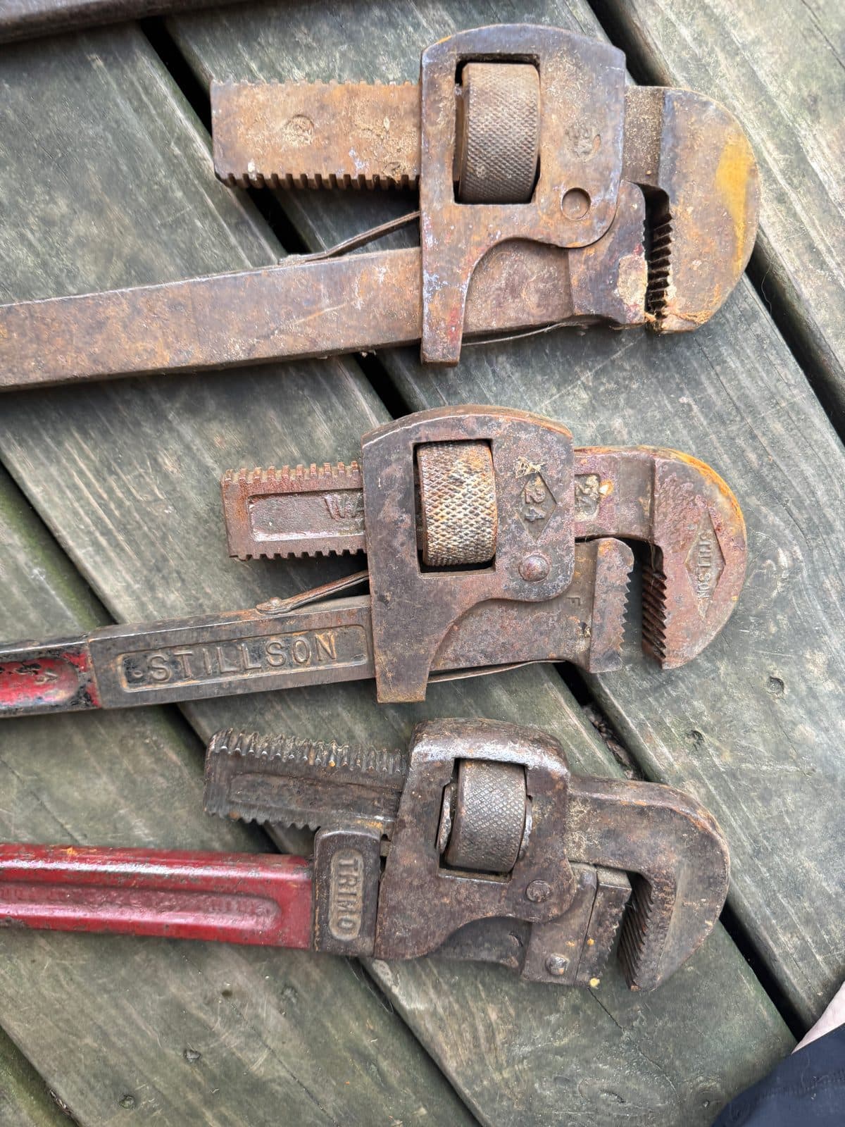 Vintage Pipe Wrench Lot — Stillson, Union, TRIMO, Ridgid & More 6