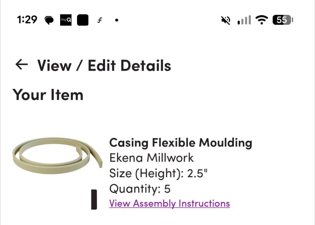 60 ft flexible molding 2 1/2 in wide flat