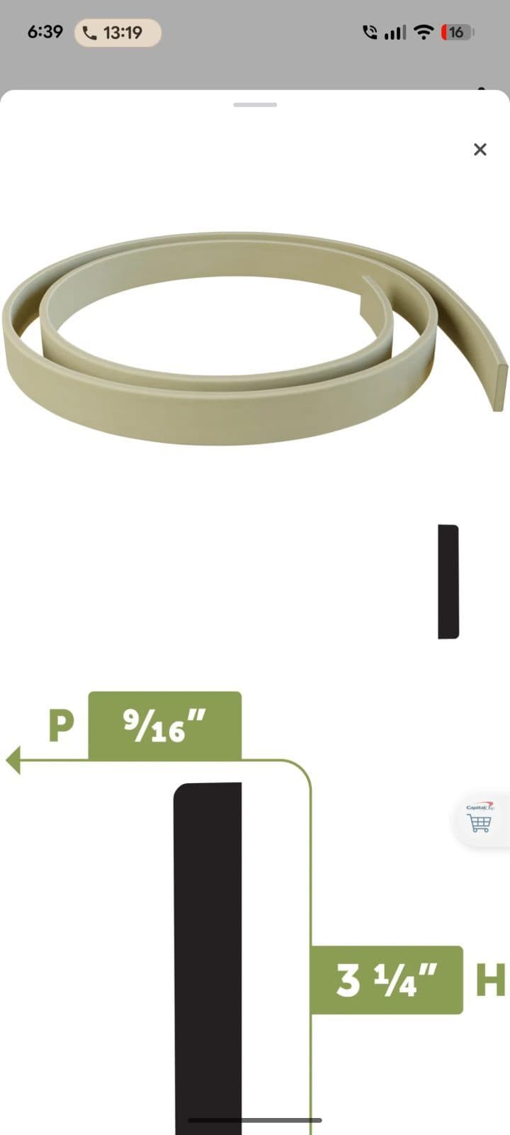 60 ft flexible molding 2 1/2 in wide flat 2