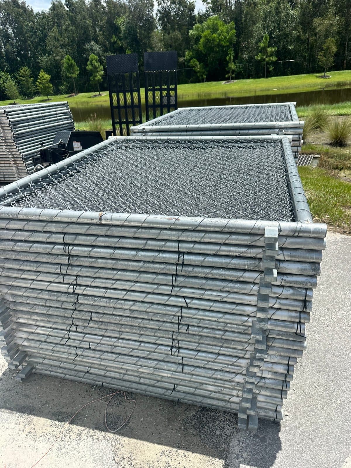75 Remcon water filled orange barricades with privacy fence 3