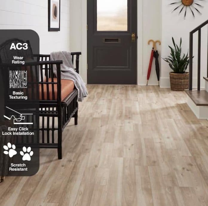 13 New Boxes TrafficMaster Fall Ridge Hickory Laminate Flooring – Approx. 348.4 sq. ft.