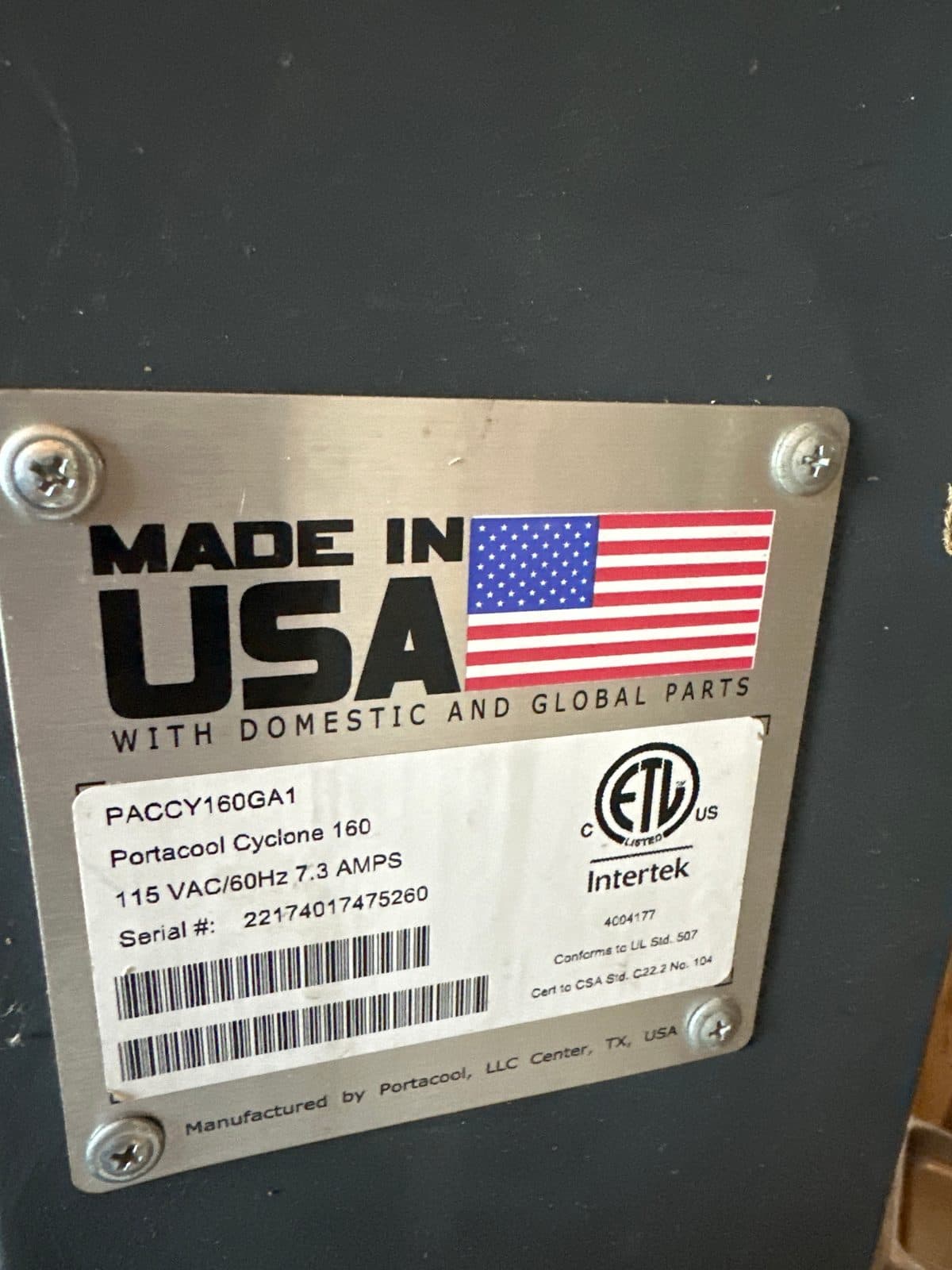 Large outdoor or warehouse cooling system. 4
