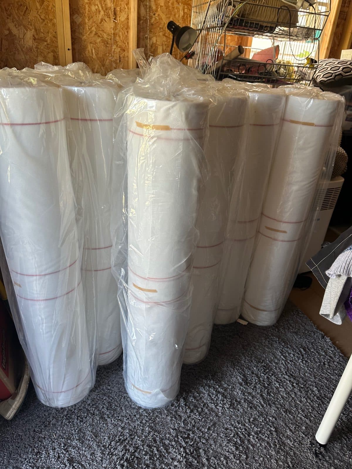 15 new rolls of 40”x324ft polyester roofing fabric 