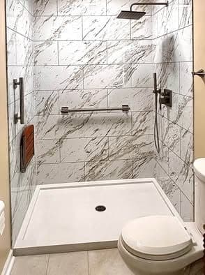 Fleurco ADQ4860-18 ADQ 60 L Inch Quad Base with Center Drain, Non Lucite and Non Textured, 48”x60” 5