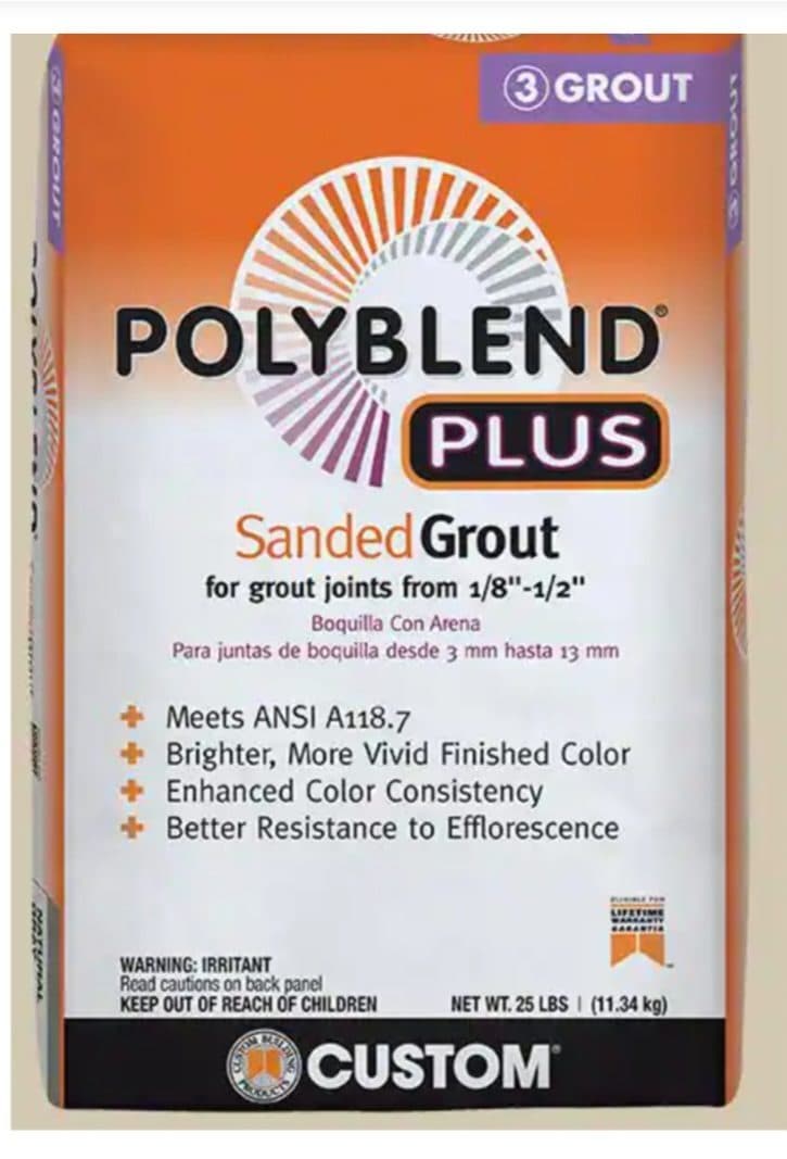 New unopened Polyblend Plus Sanded Grout 25 lbs