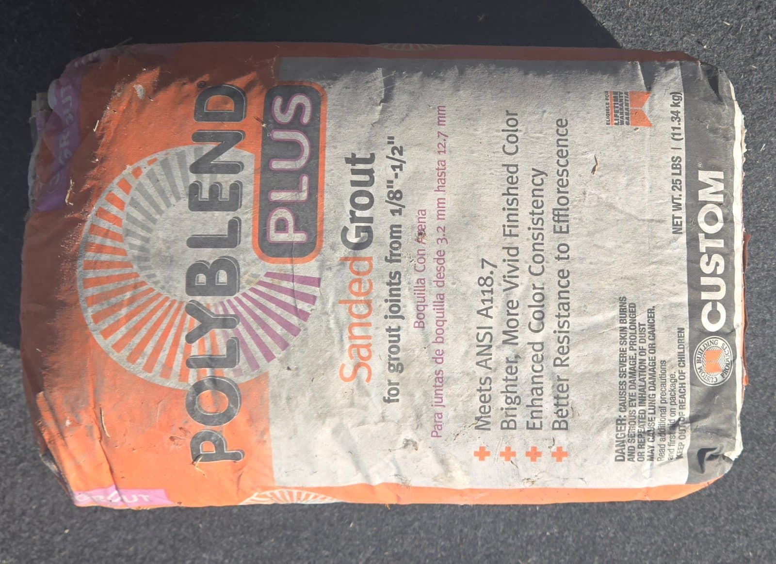 New unopened Polyblend Plus Sanded Grout 25 lbs 2