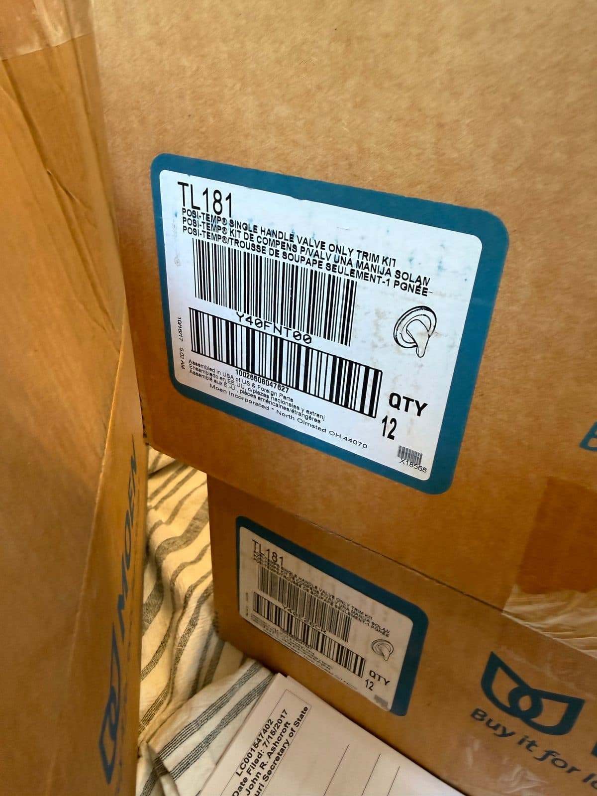 28 Moen TL181 Chateau Posi-Temp Shower Valve Trim Kits – NEW