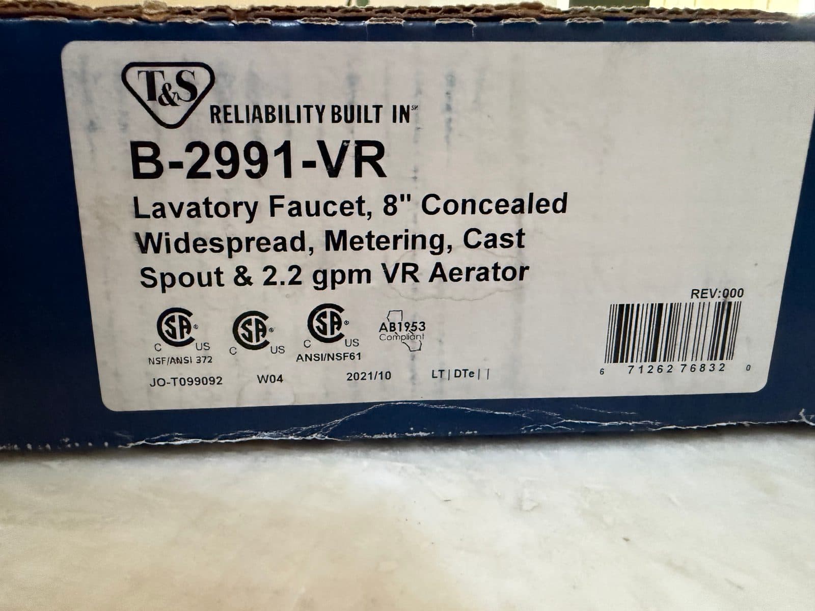 T&S Brass B-2991-VR 8" Metering Lavatory Faucet – NEW Open Box