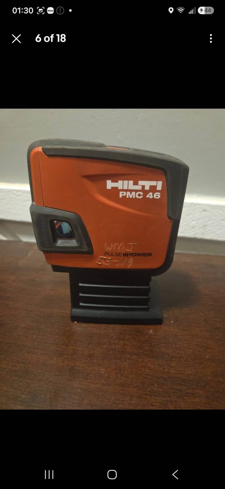Hilti PMC46 Crossbeam Laser w/ Tripod, Mounting Brace, Manual, & Hard Case 3