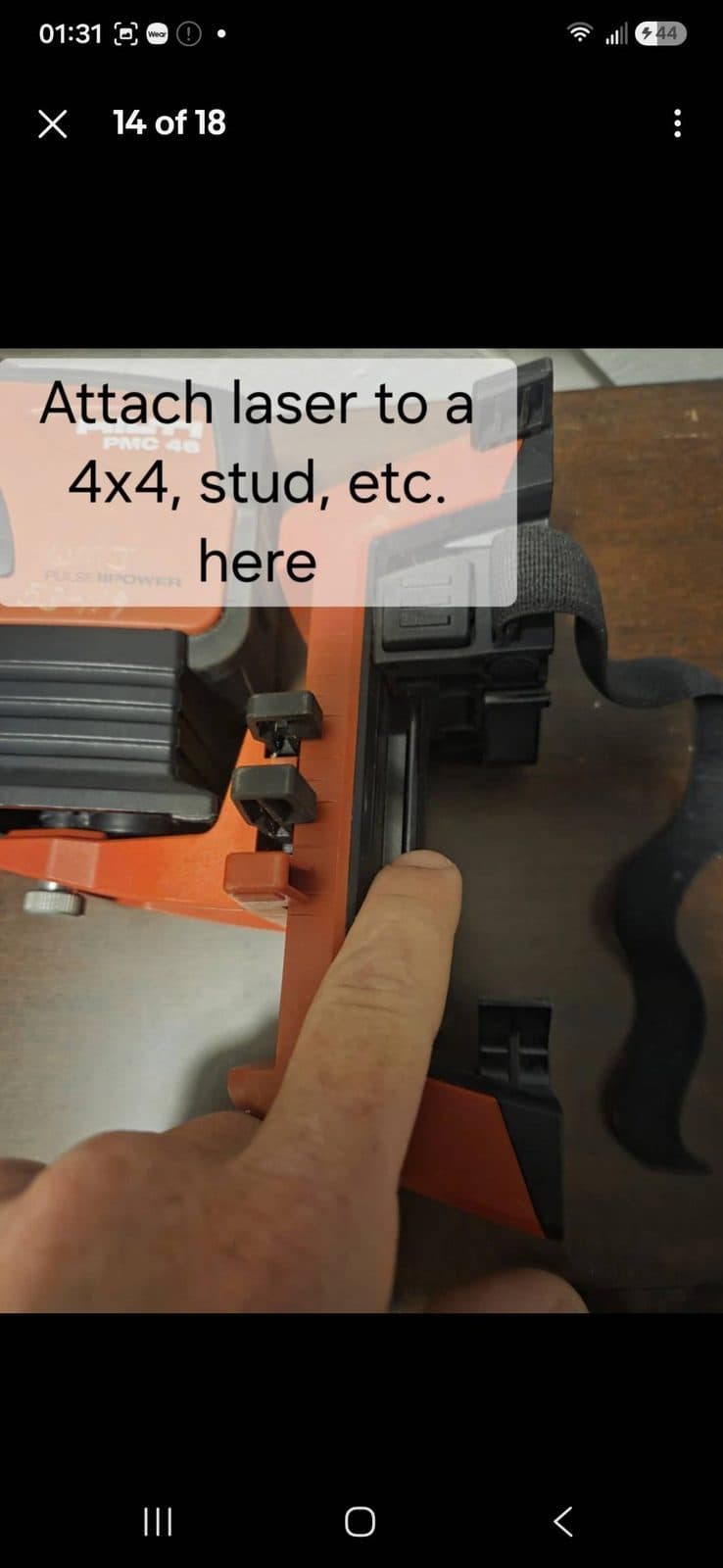 Hilti PMC46 Crossbeam Laser w/ Tripod, Mounting Brace, Manual, & Hard Case 6