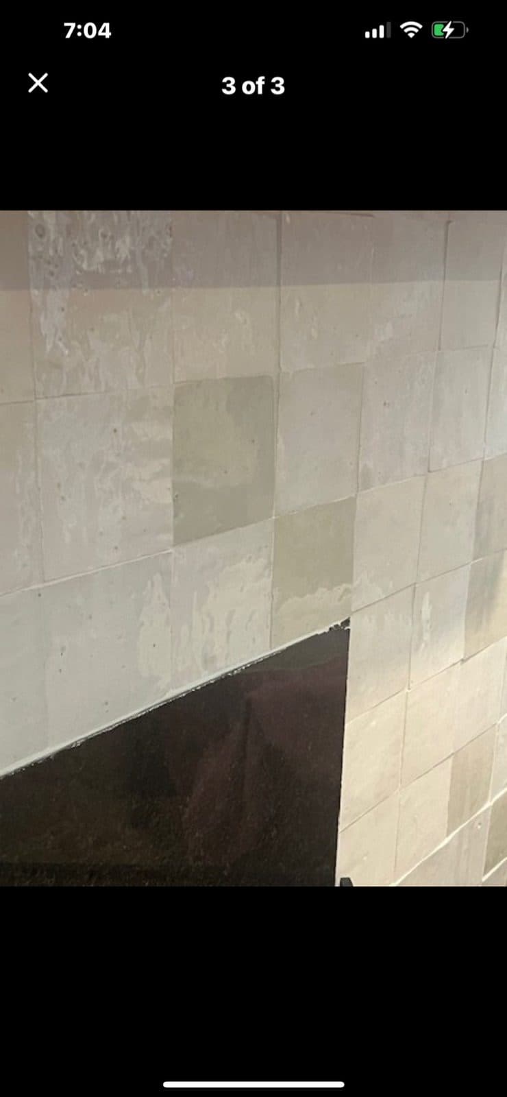 Moroccan handmade Zellige tile in Snow White 3