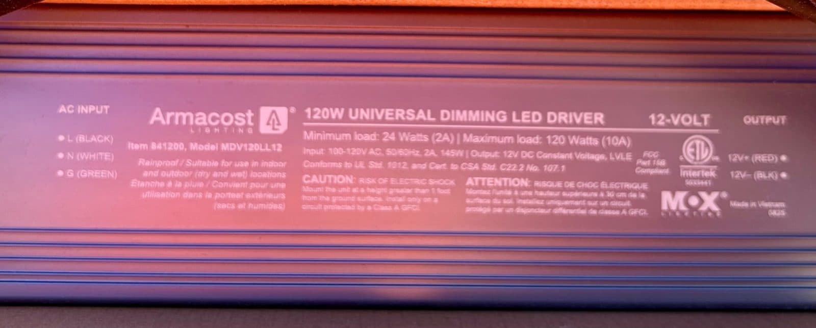 Four Armacost Lighting 120W Dimmable 12V LED Driver / Transformer 2