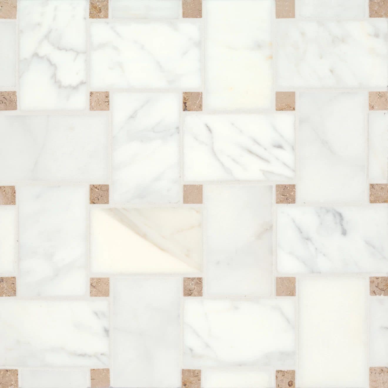 Bedrosians Calacatta Marble Basketweave Mosaic Tile – 52.44 Sq Ft – 6 New Boxes 2