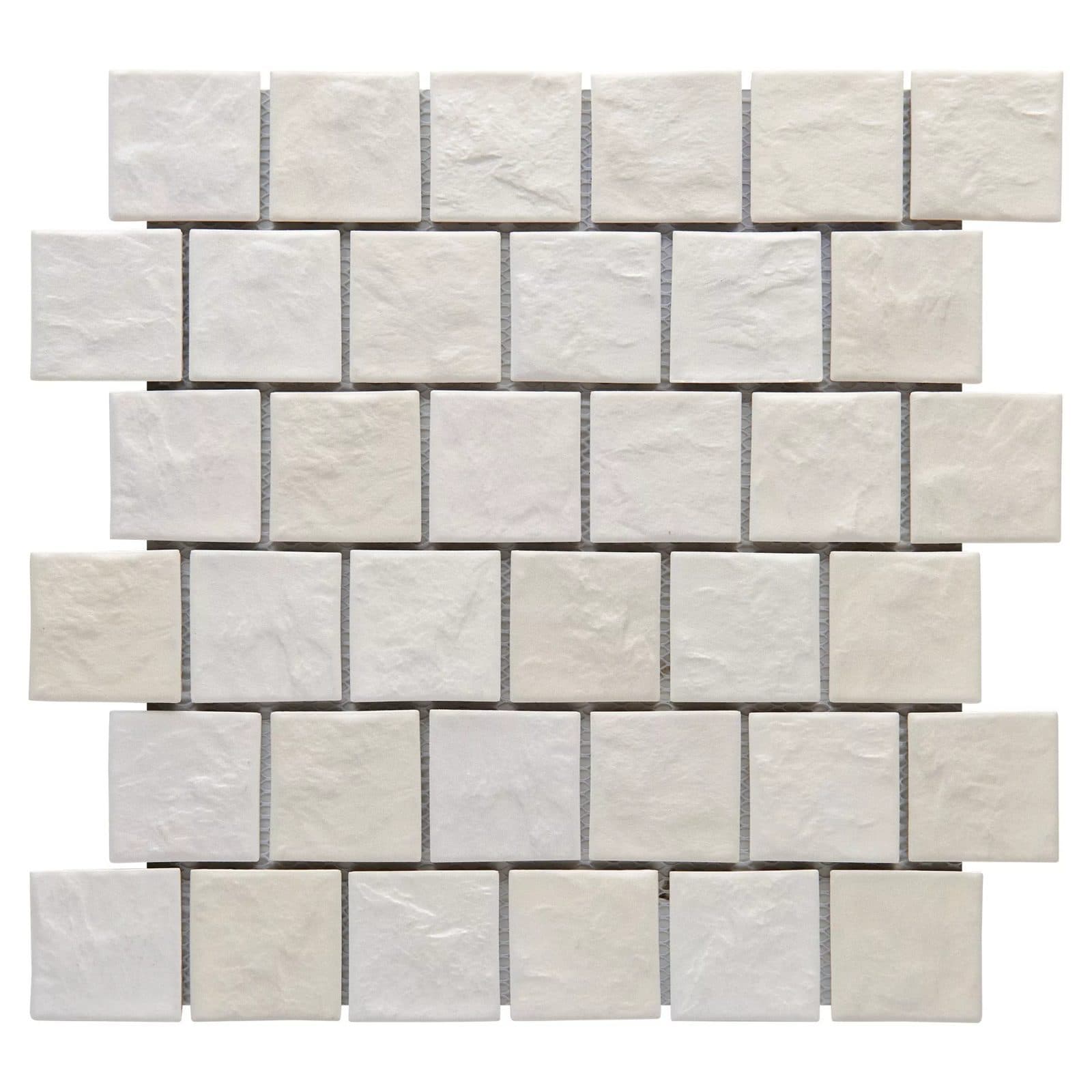 Villa Zellige Ivory Matte Porcelain Mosaic Tile – Approx. 18 Sq Ft