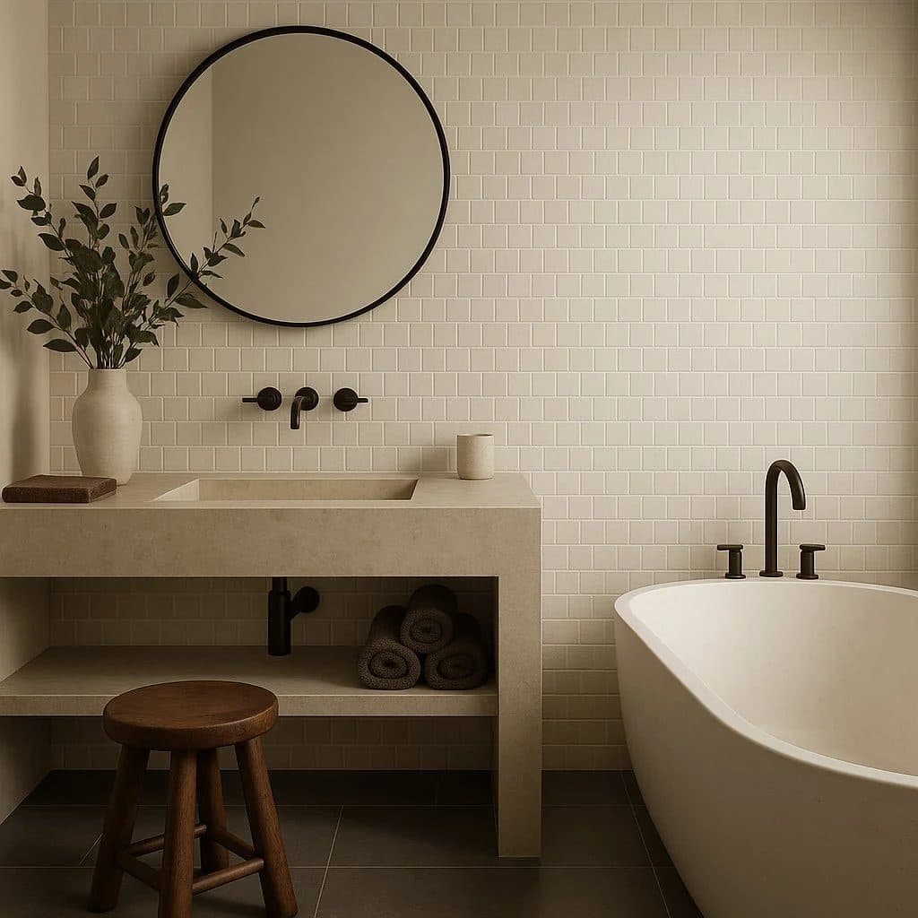 Villa Zellige Ivory Matte Porcelain Mosaic Tile – Approx. 18 Sq Ft 2