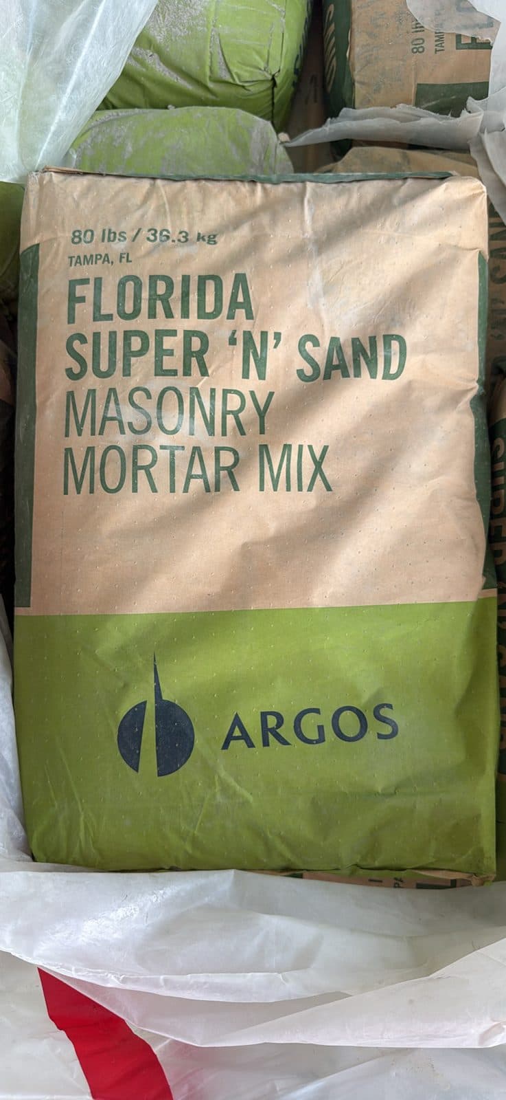 Argos Florida Super N Sand Masonry Mortar Mix 80lb bags