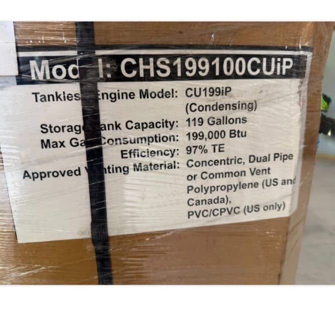 Rinnai 199k btu Commercial Water Heater Model CHS199100CUip 4