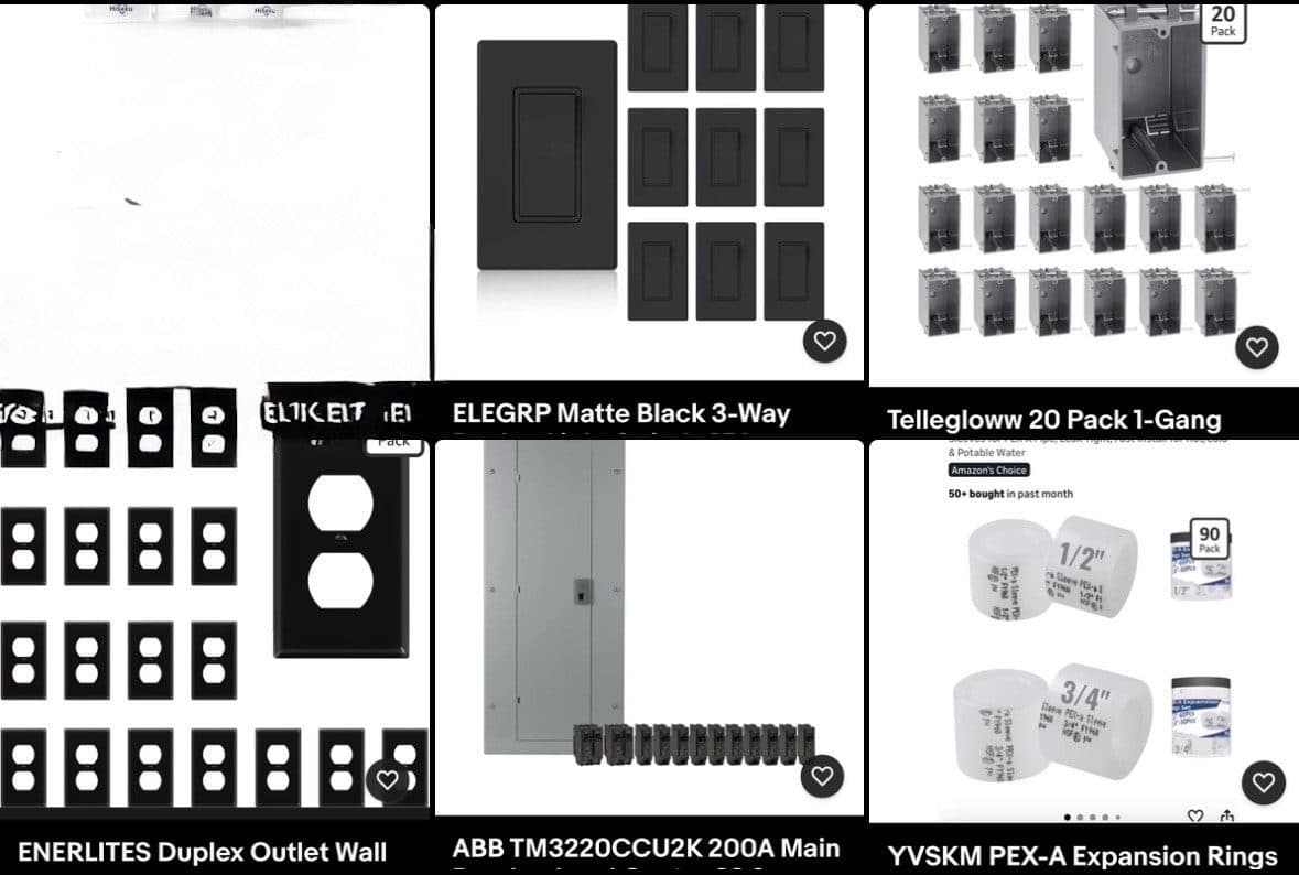 Plumbing and electrical bundle