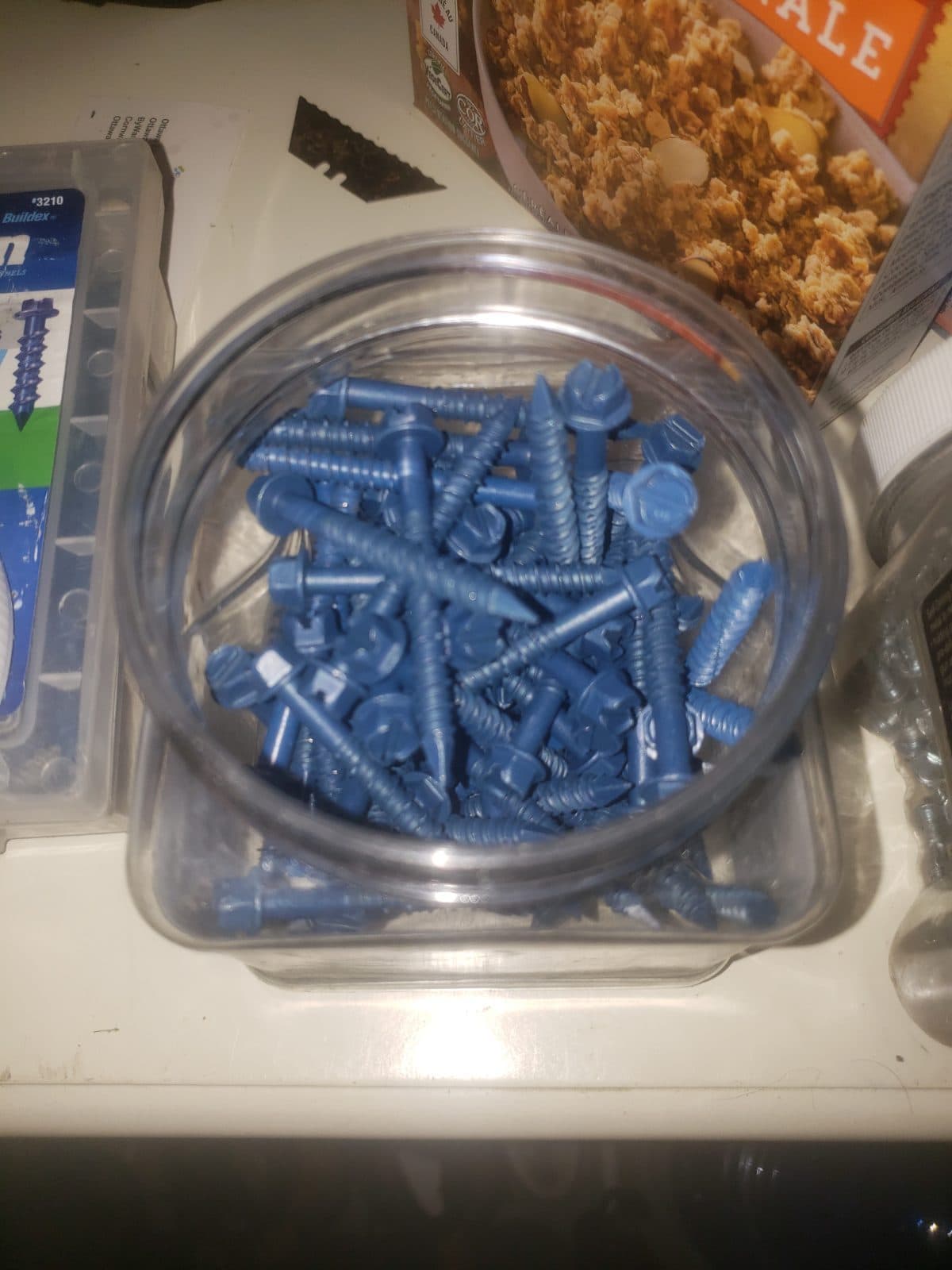 100 x 1/4" x 2 1/4" concrete screws (tapcons) 3