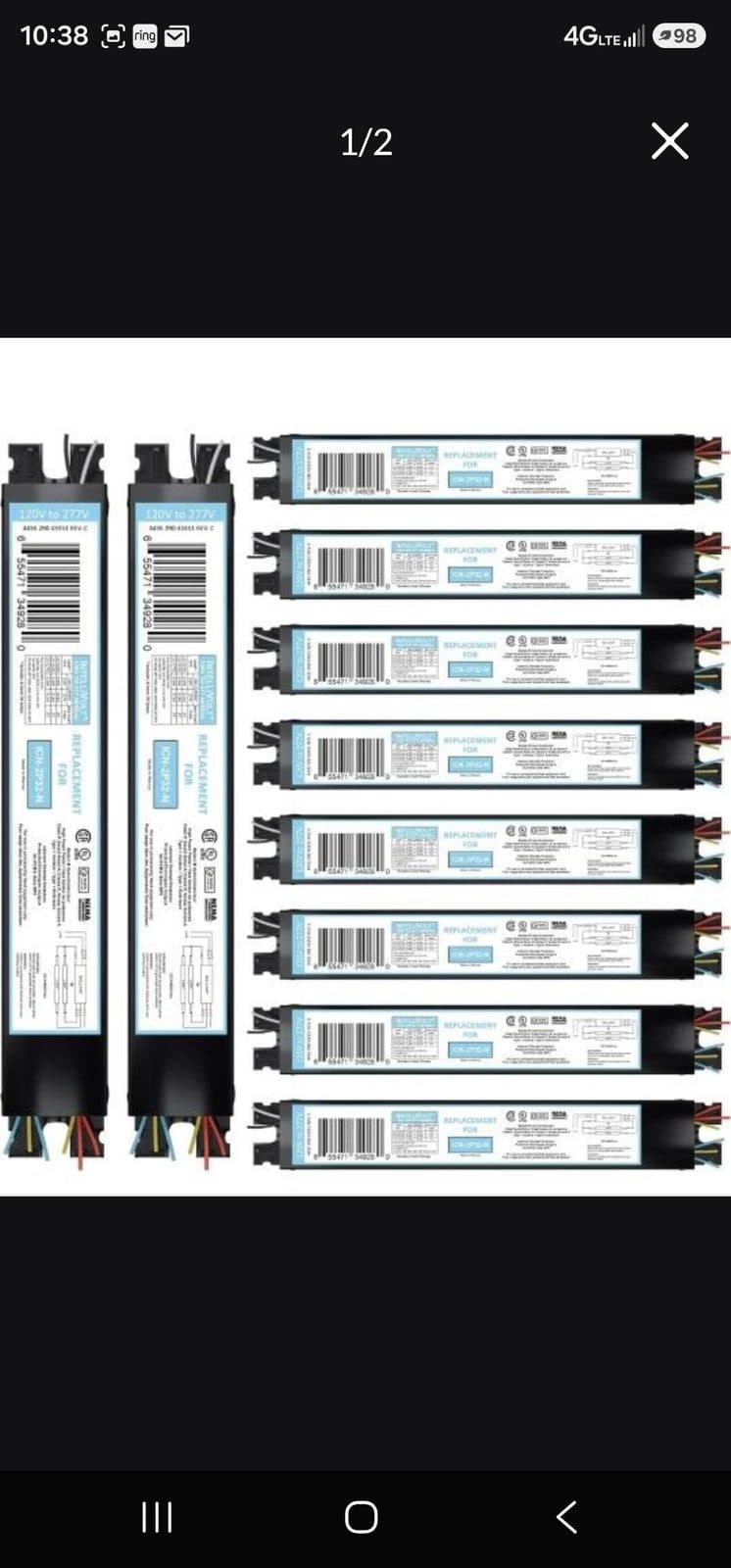 phillips advance f32 t8 4 lamp ballasts 10 pack