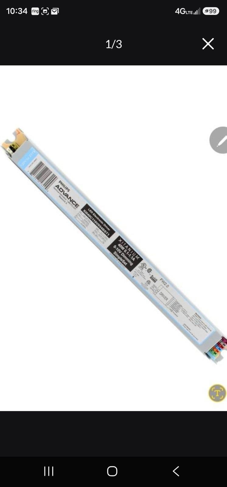 Philip Advance 120v -277v Led Driver Dimmable New