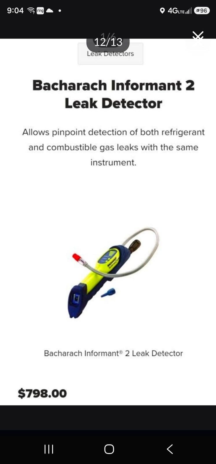 Bacharach Informant 2 leak dectector 8