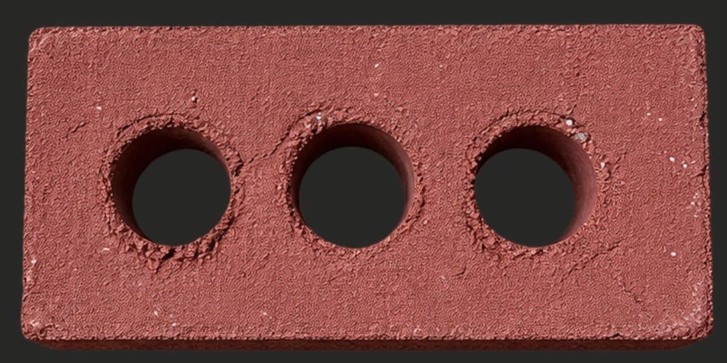 Early-20th-century machine-made, three-core red clay common brick 2