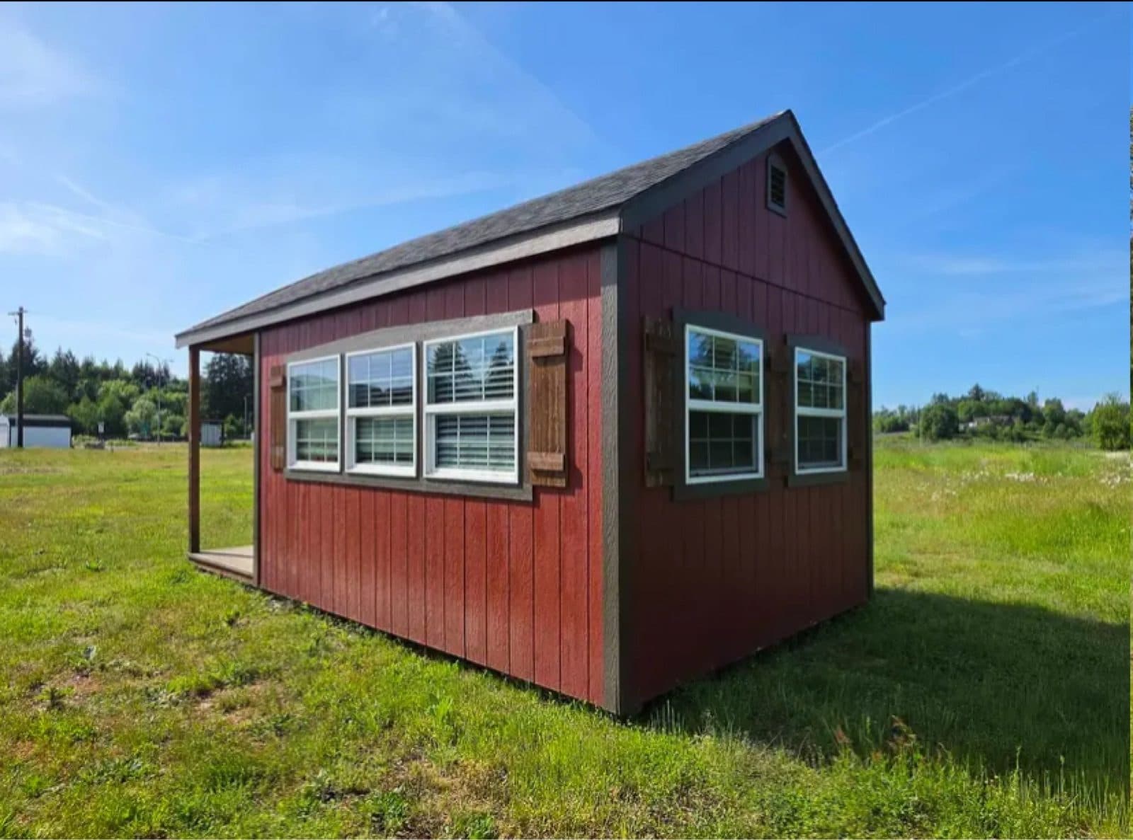 Finished out 12x20 shed made into an office building with electrical 2
