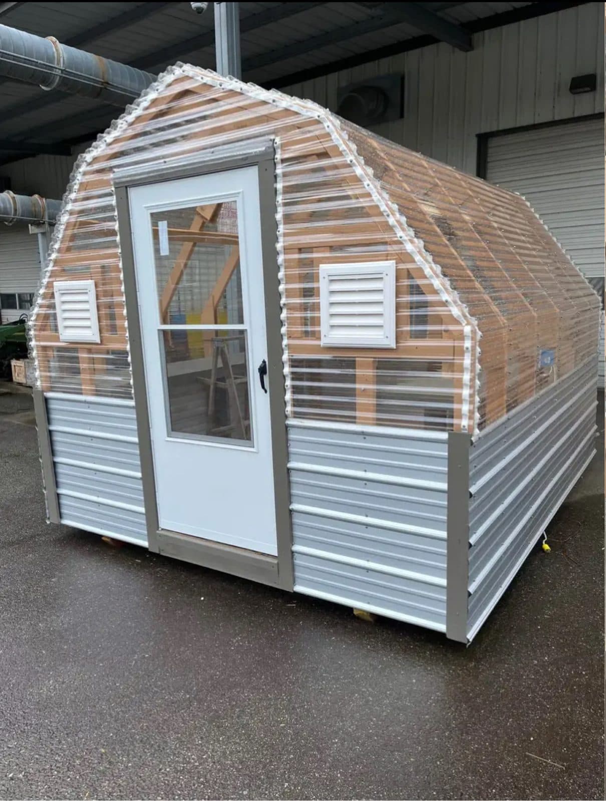 Gambrel Greenhouse - Polycarbonate Roof & Metal Siding 2