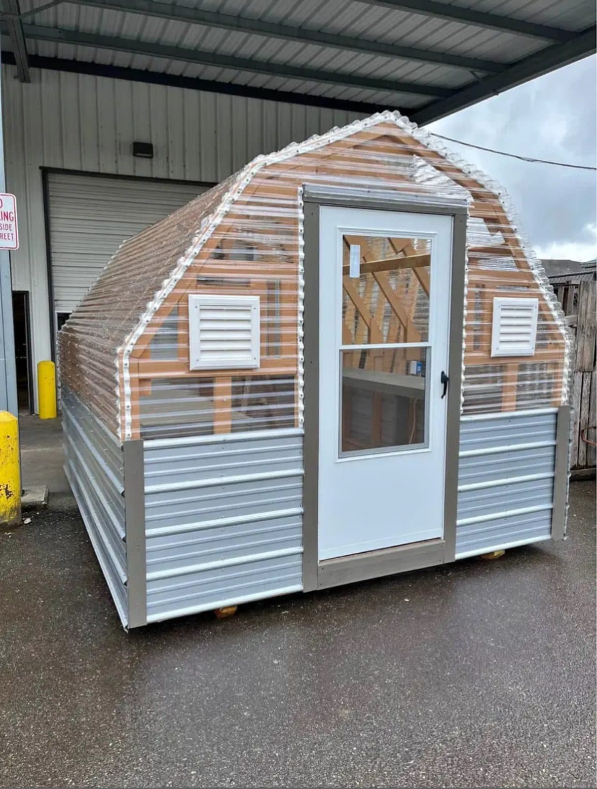 Gambrel Greenhouse - Polycarbonate Roof & Metal Siding