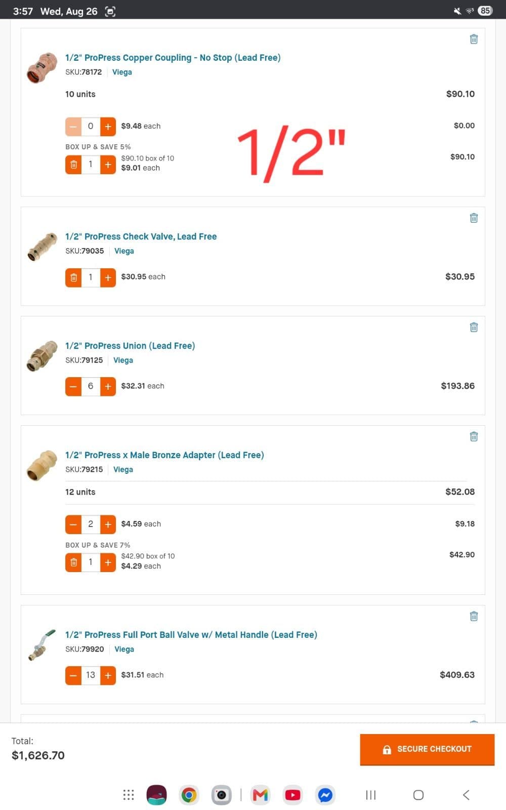 VIEGA PRO-PRESS FITTINGS 4