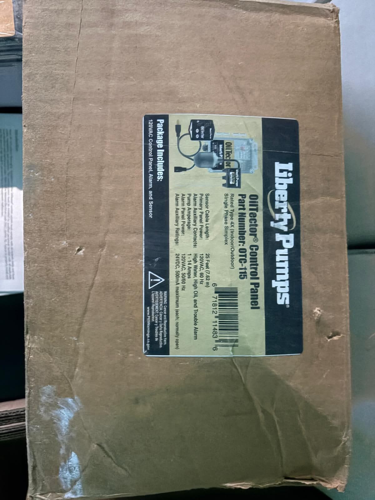 Liberty Pumps OilTector OTC-115 115V Control & Alarm – NEW