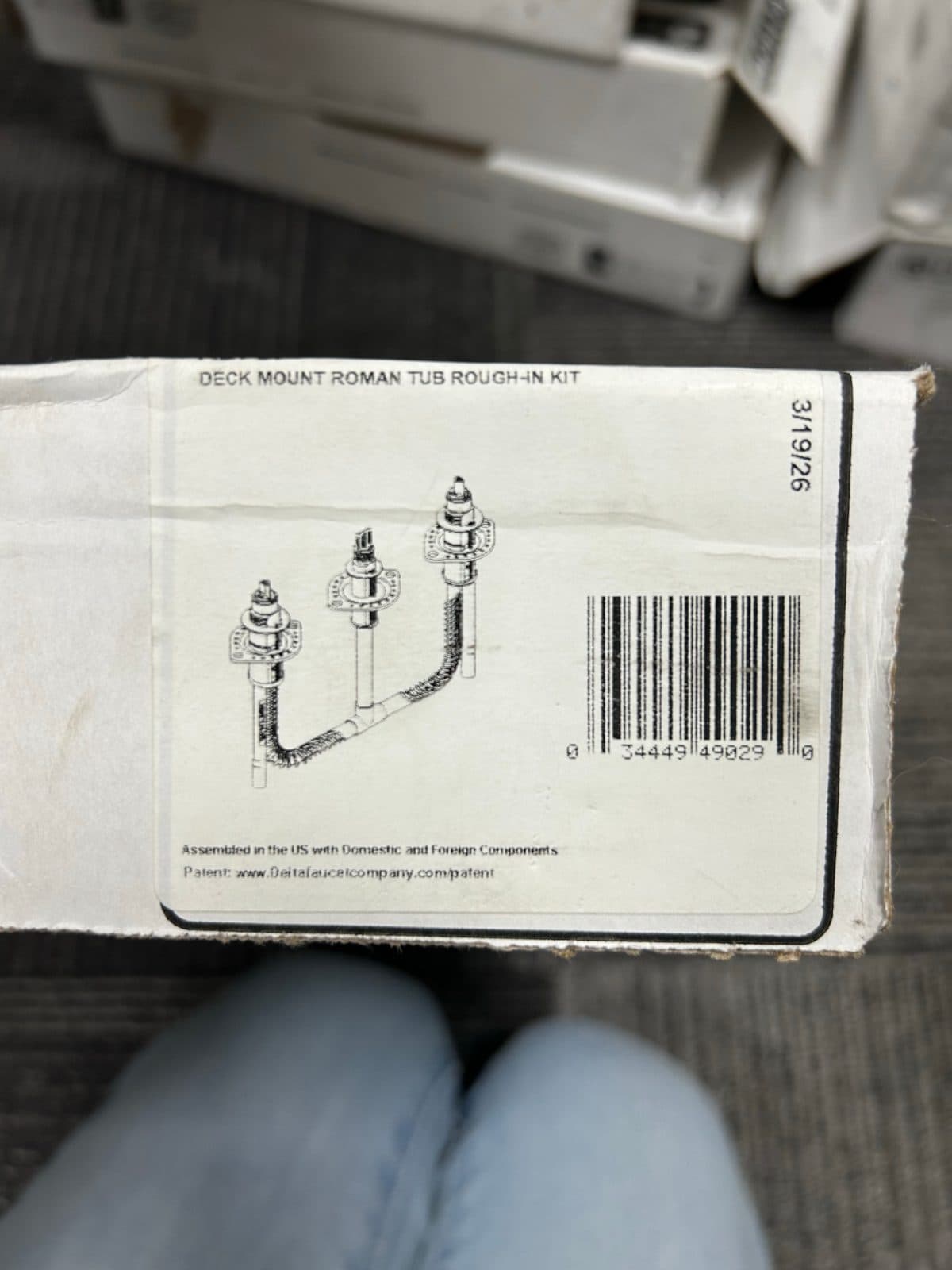 Rough-in kit for standing tub