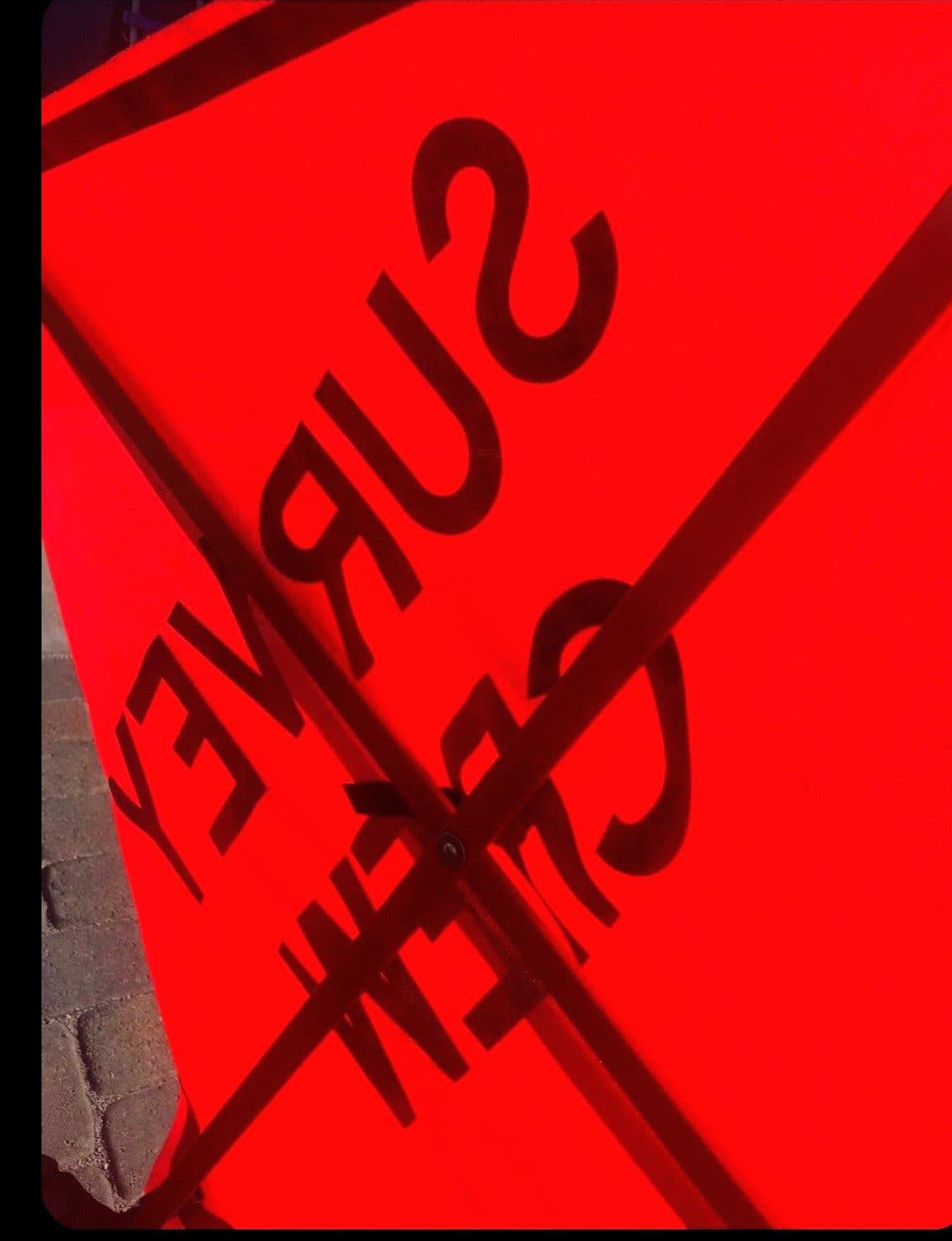 BRAND NEW! 48", Heavy Duty, Reflective Roll Up Sign, Survey Crew 3