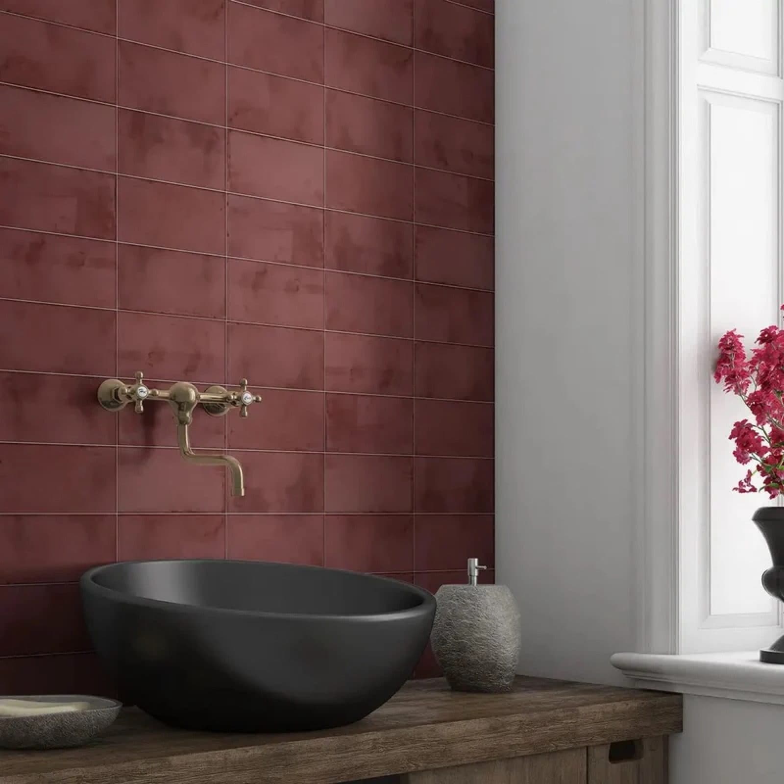 Premium Italian Tile – Iris Ceramica May Bordeaux 4" x 8" - 6.89 sqft per box