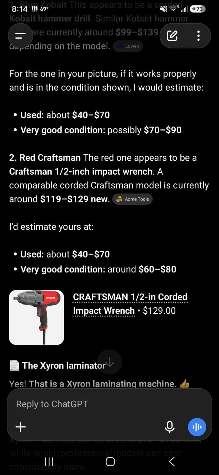 Corded Impact wretch & Cobalt Hamer drill 2