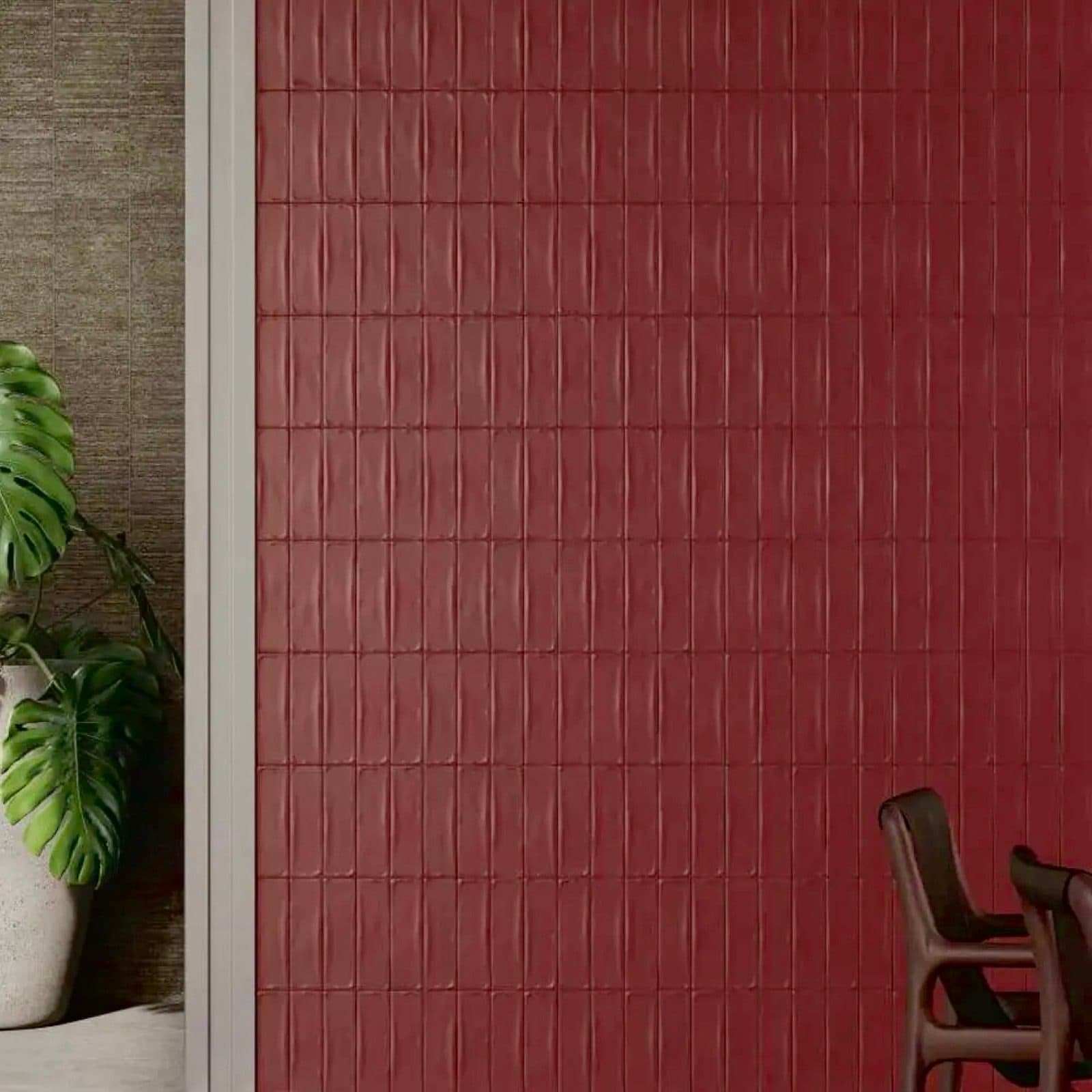 Portobello America Vivant Magenta Matte Ceramic Wall Tile 3" x 10" - 3.66 sqft per box