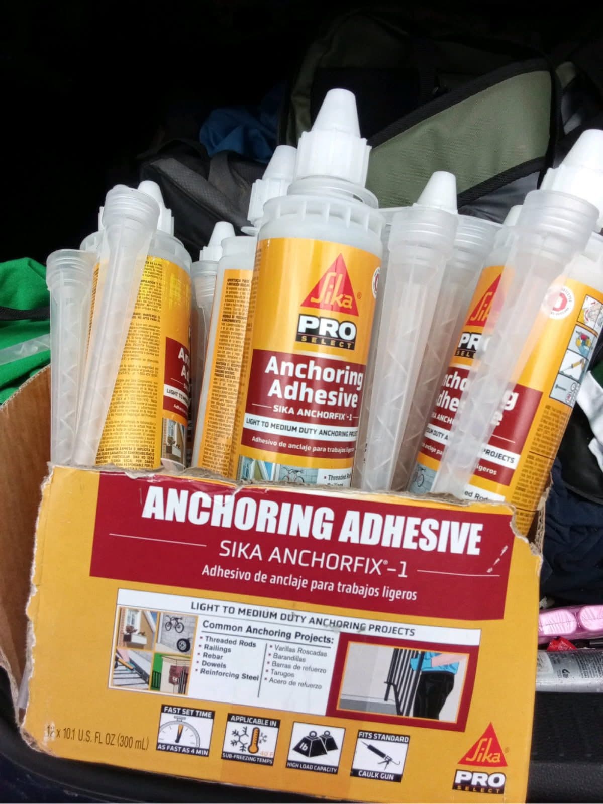 Anchoring adhesive tubes