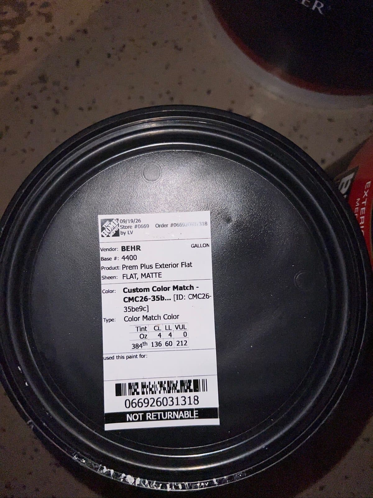 Outdoor paint (per gal) 3