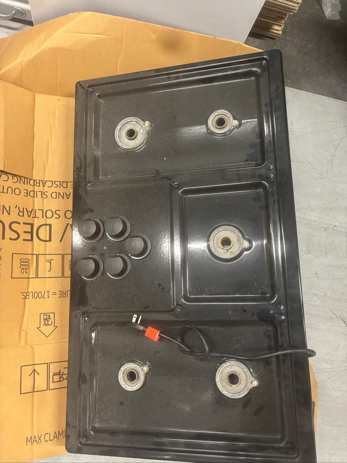 Black electric cooktop