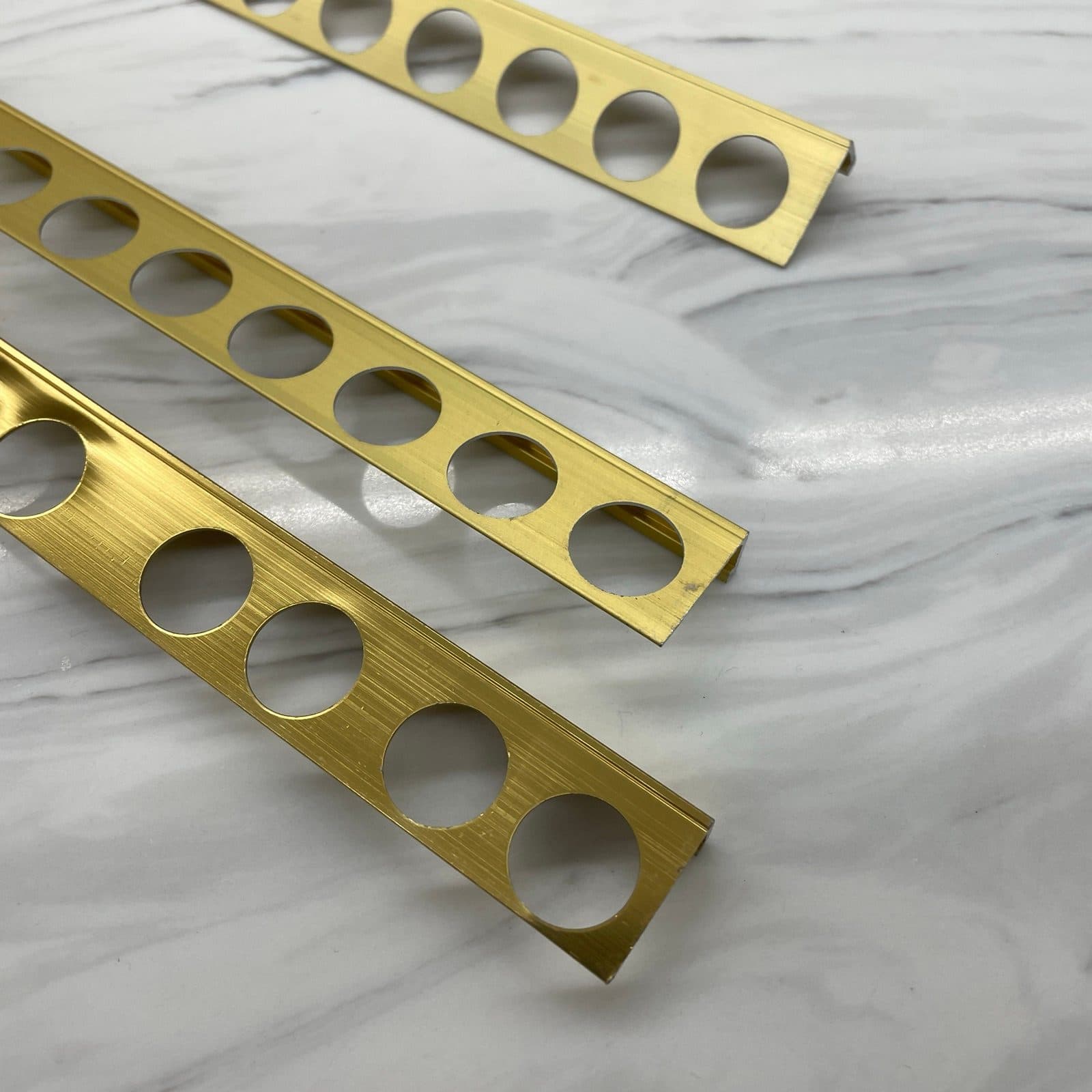 National Metal Shapes 10024 BR 5/16" Aluminum Trim Profile - Gold / Bright Brass 2