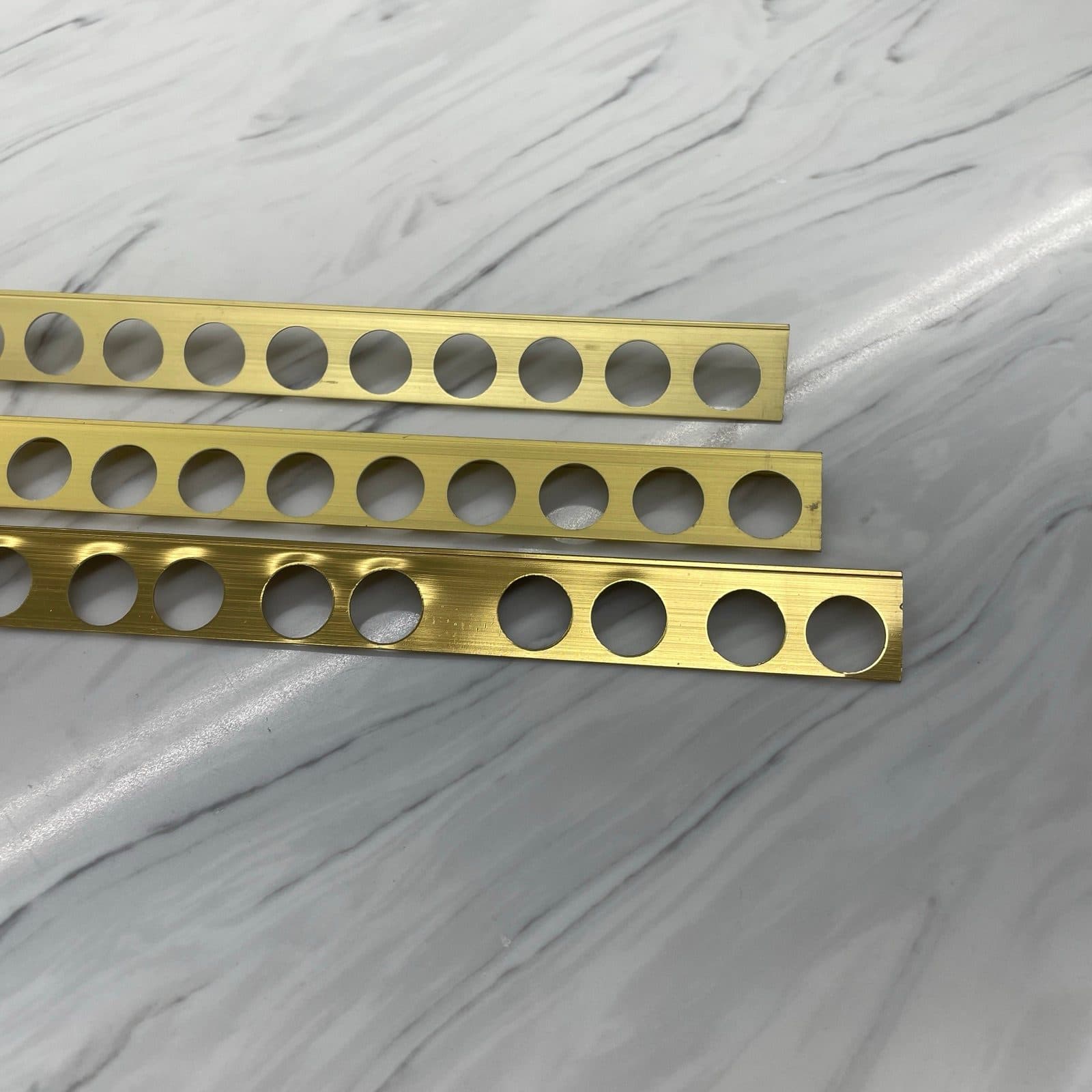 National Metal Shapes 10024 BR 5/16" Aluminum Trim Profile - Gold / Bright Brass 3