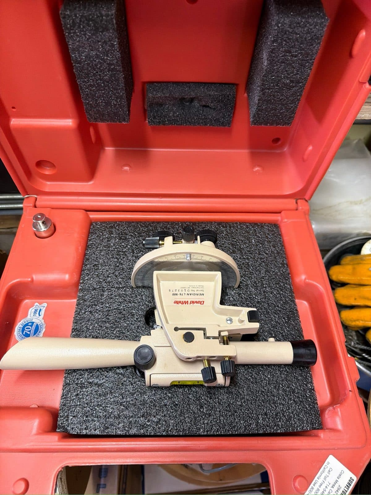 David White Meridian LT6-900 Transit Level Surveying Instrument w/ Hard Case and Tri-Pod