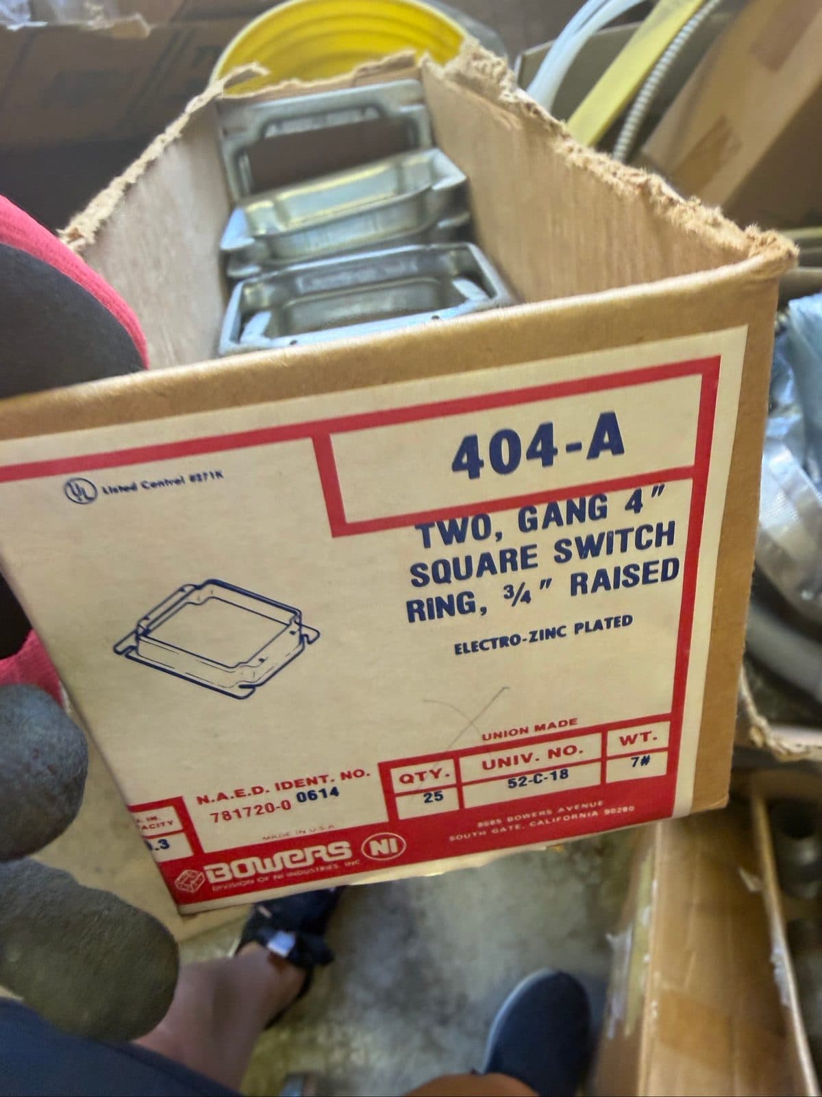 Bulk Lot Electrical Plaster Rings & Switch Rings – Bowers 4" Square (1/2", 3/4", 1-1/4" Raised) 5