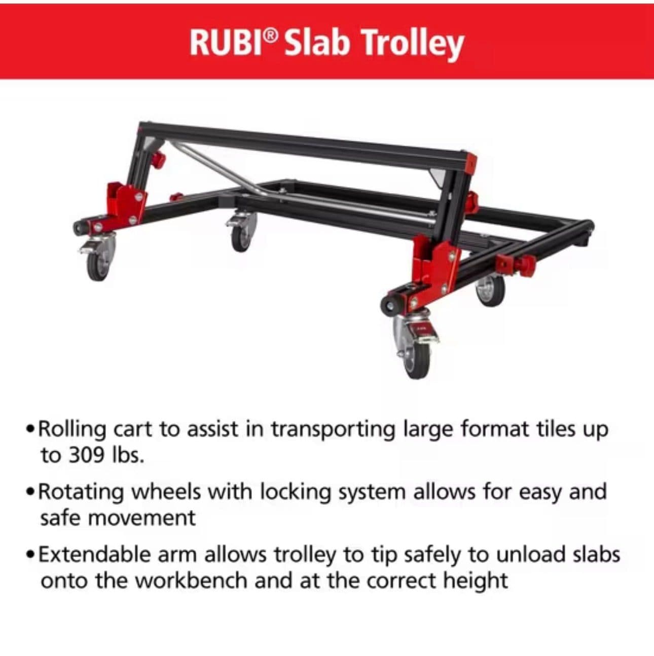 Tile & Panel Rubi Slab System Trolley For Sale, never used 2