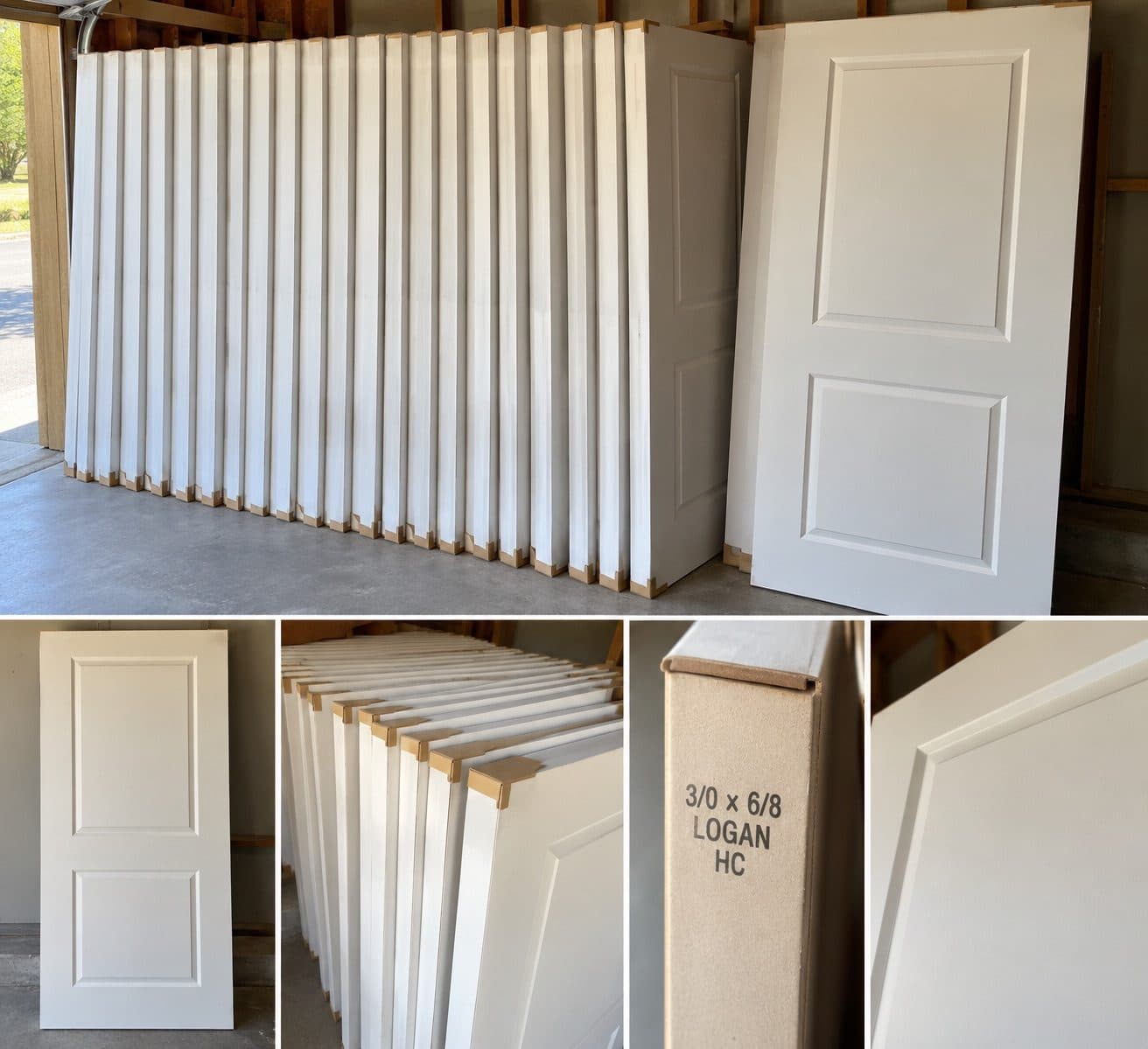 27 NEW 36” × 80” LOGAN 2-PANEL INTERIOR DOOR SLABS — BULK AVAILABLE